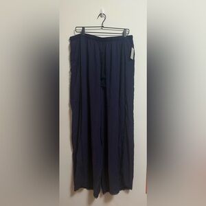 NWT - Chelsea28 - Navy Wide Leg Gauze Pants with‎ Crochet Detail